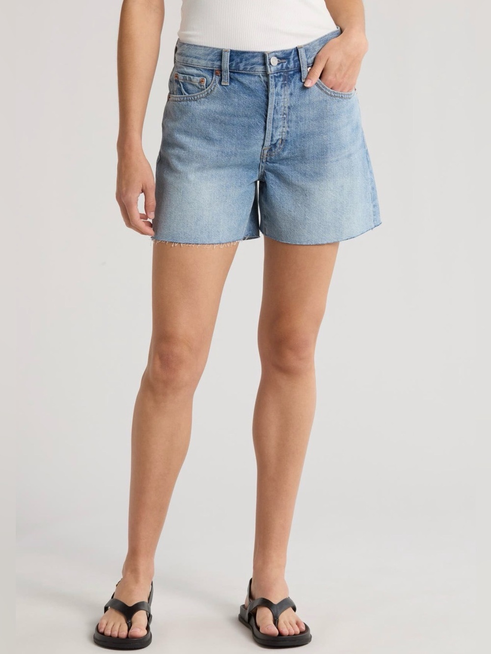 Pistola Light Blue Button-Fly Denim Shorts